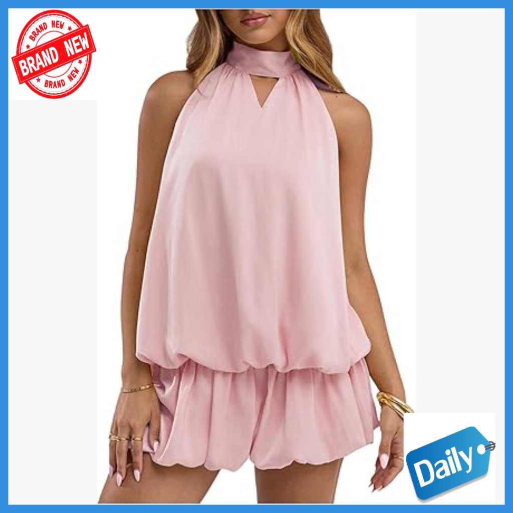 Cut Out Halter Satin Mini Bubble Dress A-Line Wedding Guest